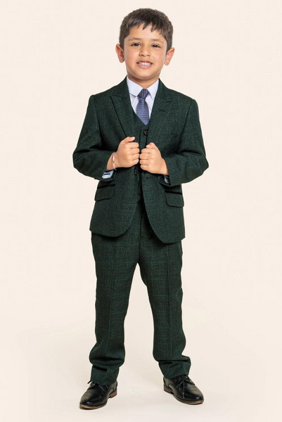 Boys green tweed on sale suit