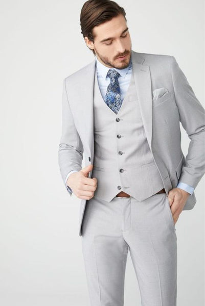 Light Grey Suits for Men, Men Suit 3 Piece, Bespoke for Men, One