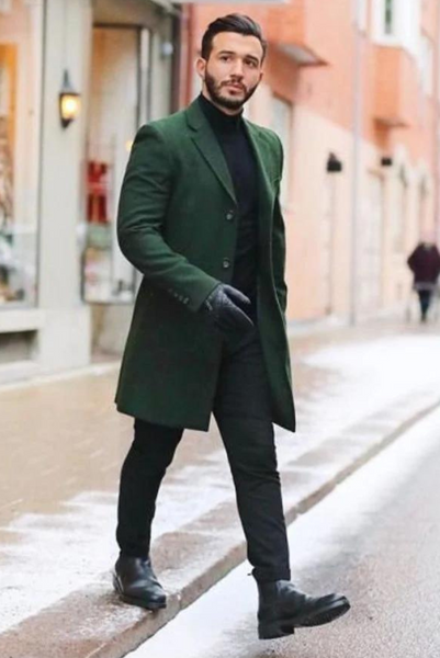 Shop Elegant Men's Green Jacket