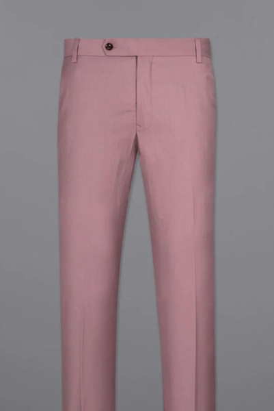Men Opium Pink Pants, Casual Lines Pant, Comfortable Quality