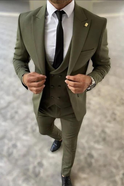 Men's Green Three Piece suit Beach Wedding Suit Dinner Suit Sainly– SAINLY