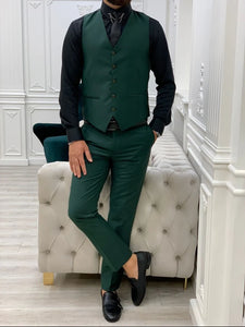 Men Emerald Green Vest Coat for Wedding