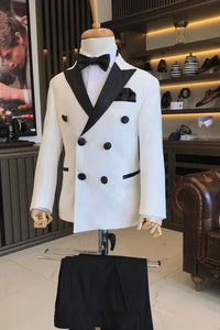 Tuxedo Suit Boys Kids White Suit Double Breast Kids Collection Sainly