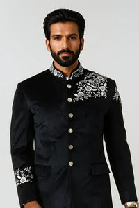 men-jodhpuri-suit-black-velvet-bandhgala-suit-groom-wedding-suit