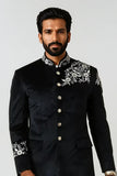 men-jodhpuri-suit-black-velvet-bandhgala-suit-groom-wedding-suit