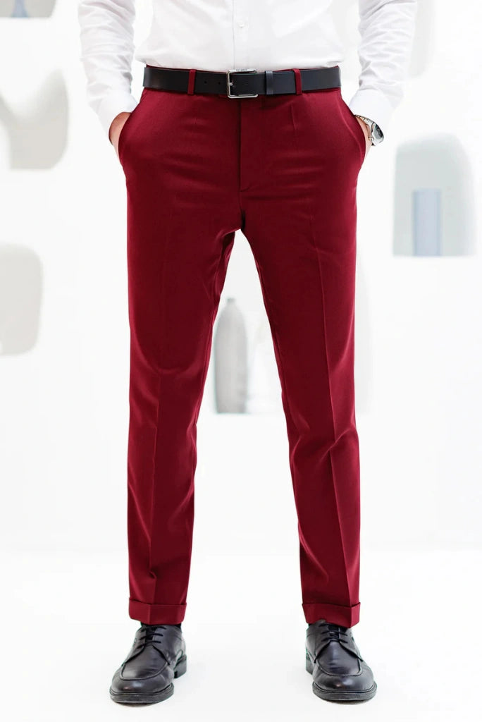 men-formal-wear-casual-outfits-pants-for-men-maroon-trousers