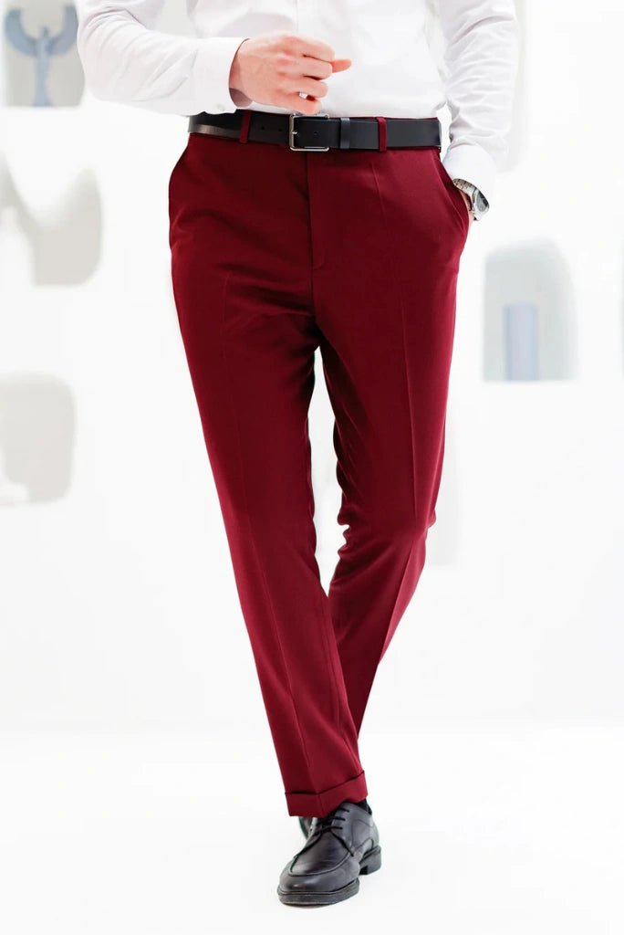 men-formal-wear-casual-outfits-pants-for-men-maroon-trousers