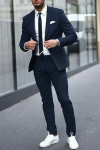 Men Two Piece Suit Wedding Suit Royal Blue Slim Fit Suits Sainly