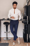 mens-perfect-fit-blue-pant-and-white-shirt-decent-unique-design