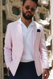 Men Casual Suit Pink Wedding Coat Pant Party Wear Suit 2 Piece SAINLY