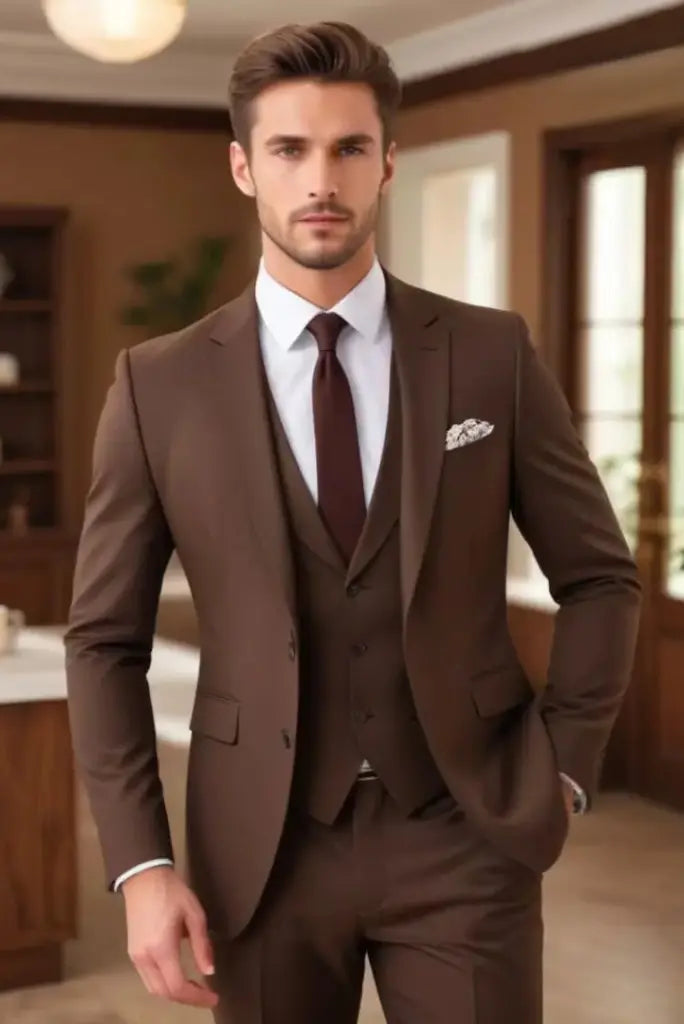 Coffee Brown Suit For Men