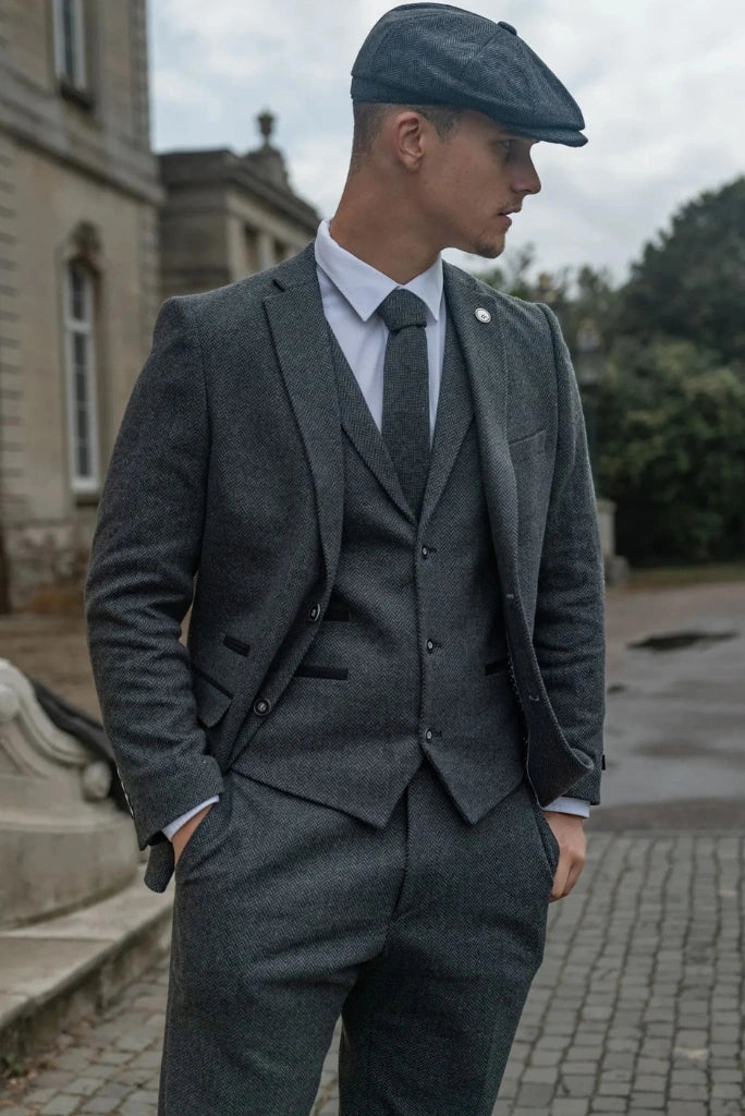 dark-grey-blazer-for-men-tweed-grey-blazer-formal-wear-Sainly