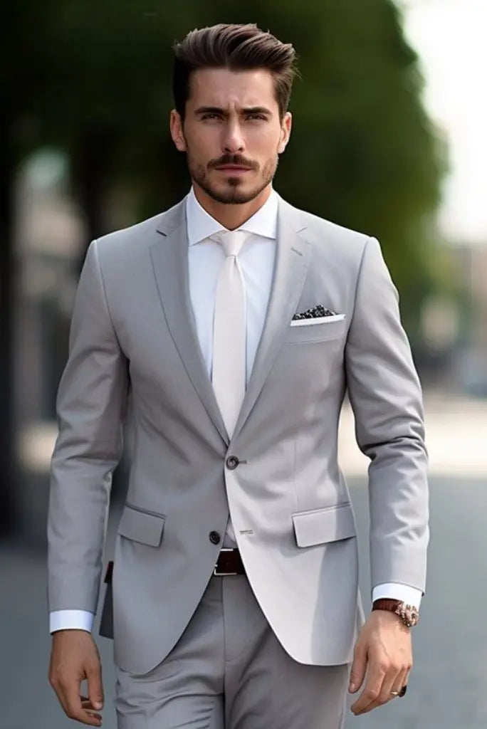 Grey colour wedding suit hotsell