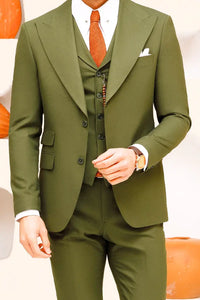 Men Olive Green Blazer