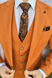 Men Suits Orange 3 Piece Beach Wedding Suit Groom Wear Suits Wedding Suit Men suits Prom suits for men orange suit must read caption