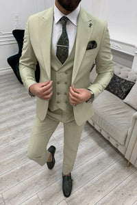 Men's Green Three Piece suit Beach Wedding Suit Dinner Suit Sainly