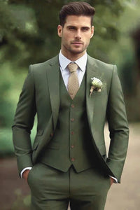 MANS GREEN SUIT Wedding Suit Olive Green Formal Suit Elegant Bespoke menswear Slim Fit Suit Tailoring Suit For Him