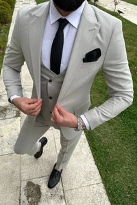 Men Grey Vest Coat Double Breasted Waist Coat Grey Wedding Sainly