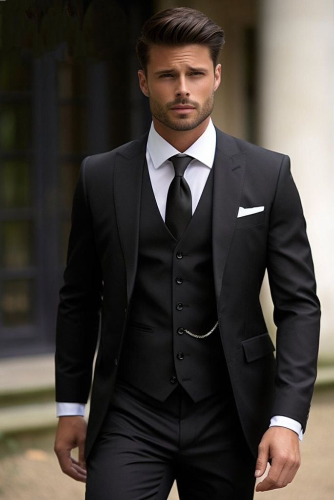 Men Party Suit Men's Clothing Men Black Suit For Groom Wedding Suit Slim  Fit Suit for Men