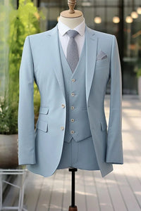 Men Sky Blue Suit Wedding Wear Blue Slim Fit Sky Blue Suit Sainly