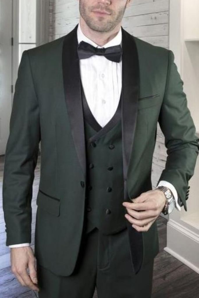 MEN SUITS WEDDING Olive Green 3 Piece Formal Fashion Elegant Gift For –  SAINLY