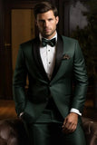 Men Two Piece Suit Pine Green Wedding Suit Elegant Wear Sainly