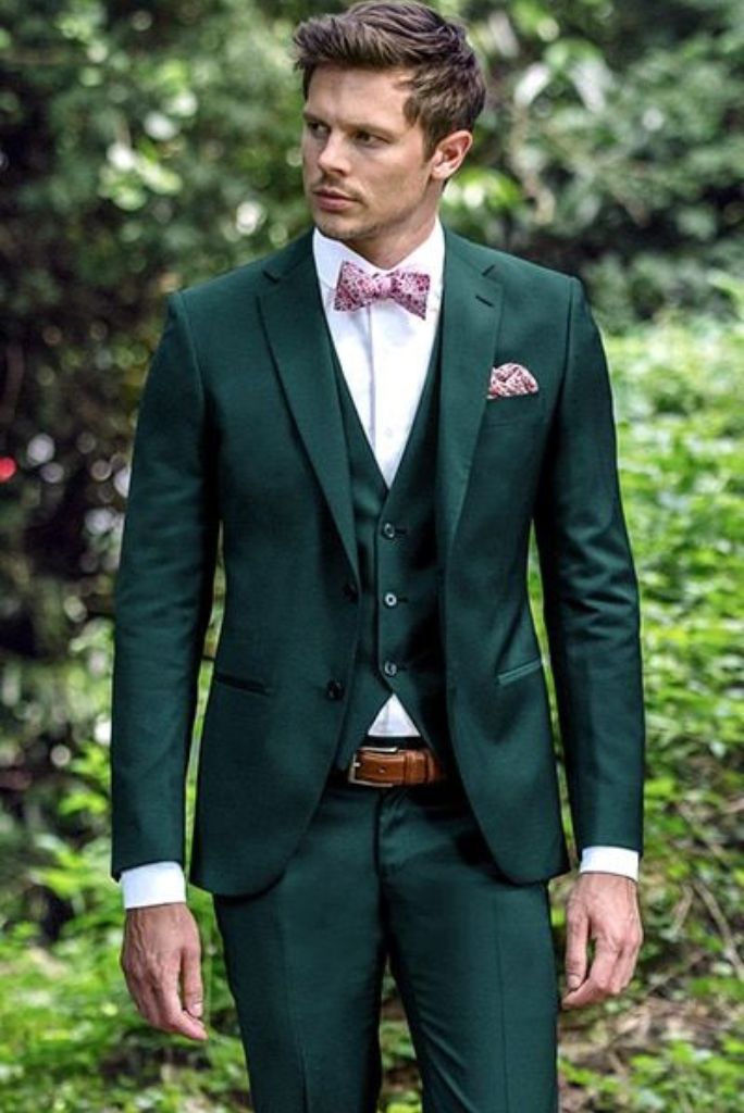 Men Classic Pista Green 2 Piece Slim Fit Suit For Groom– SAINLY