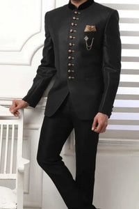 Men's Designer Black Jodhpuri Suit