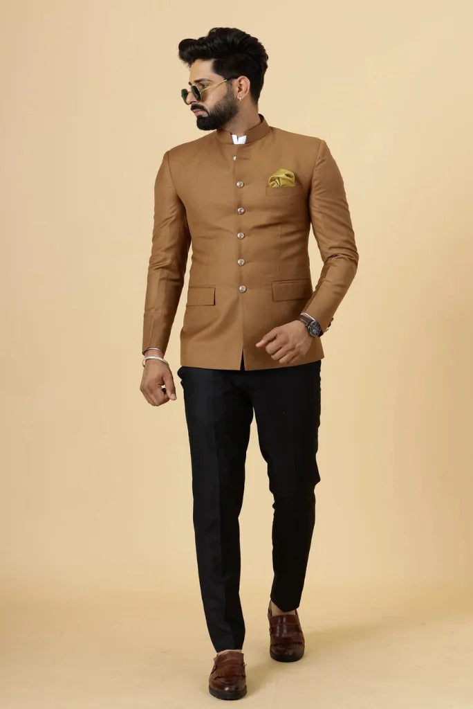 Men's Camel Brown Traditional Wear