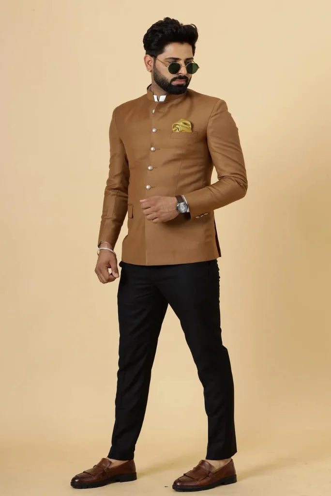 Men's Camel Brown Traditional Wear