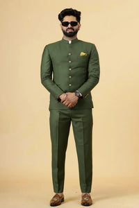 Men's Designer Green Jodhpuri Suit