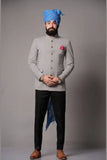 Men's Grey Bandhgala Jodhpuri Suit