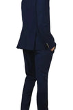 Men's Navy Blue Designer Double Breasted Suit 