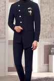 Men's Designer Navy Blue Jodhpuri Suit 