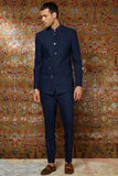 Men's Designer Navy Blue Jodhpuri Suit