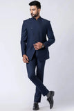 Men's Designer Navy Blue Jodhpuri Suit