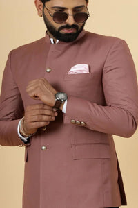 Men's Rose Pink Bandhgala Jodhpuri Suit