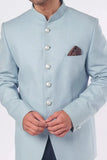 Men's Sky Blue Jodhpuri Blazer and Navy Blue Pant