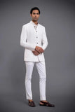 Men's White Bandhgala Jodhpuri Suit