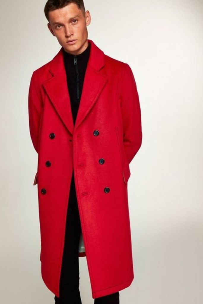 Double breasted red coat hotsell