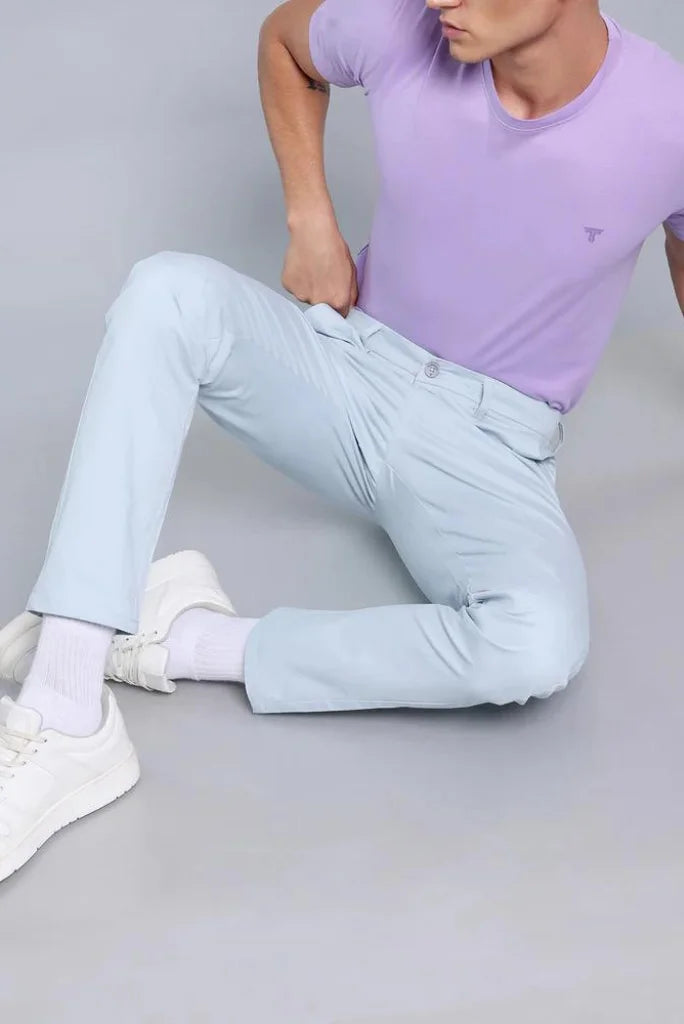 Men's Sky Blue Pant For Wedding Party Office Meting and Festive 