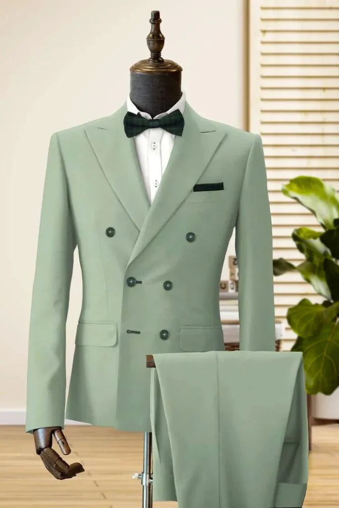 Sage Green Style Statement: Double-Breasted Blazer for Every Occasion