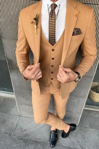 Men Camel Brown Blazer Wedding Slim fit Coat Formal Fashion Blazer Dinner Coat, Party Wear Coat For Men