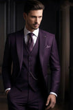 Man Wedding Suit Purple 3 Piece Suit Dinner Suit Bespoke Suit Sainly 