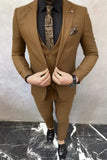 Men Brown 3 Piece Suit Slim Fit Suit Wedding Elegant Suits Sainly