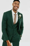 Men Emerald Green Three Piece Suit