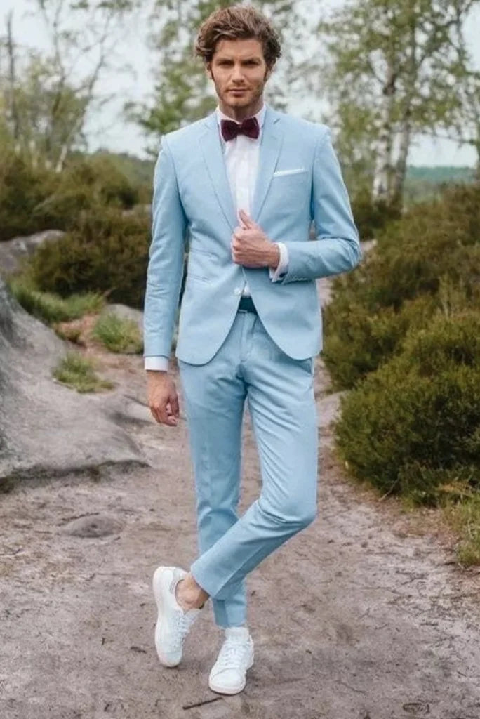 Latest selection of Sky Blue Suit For Men For Wedding SAINLY