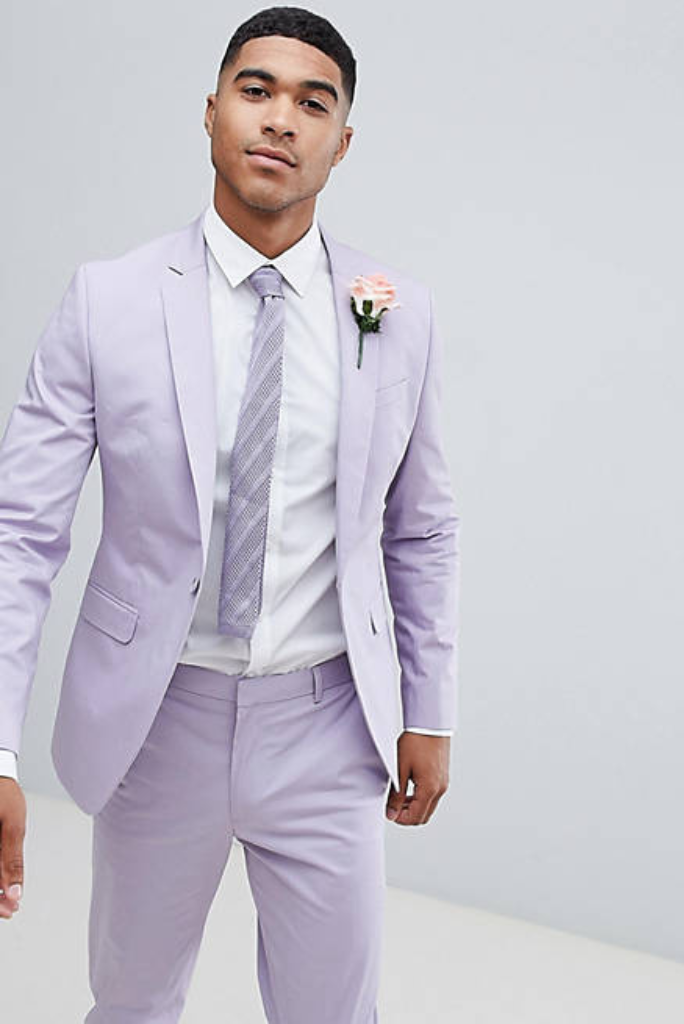 Light Blue Men's Slim Fit Suit Casual Party Prom Tuxedo Groom