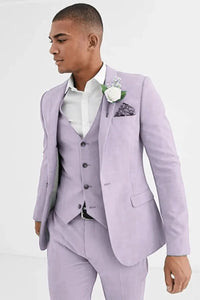 Men Purple 3 Piece Suit Purple Wedding Suit Dinner Purple Wear Sainly