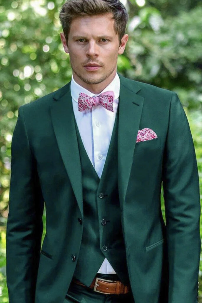 Man Teal Green Suit 3 Piece Suit Wedding Suit Elegant Green Suit Sainly